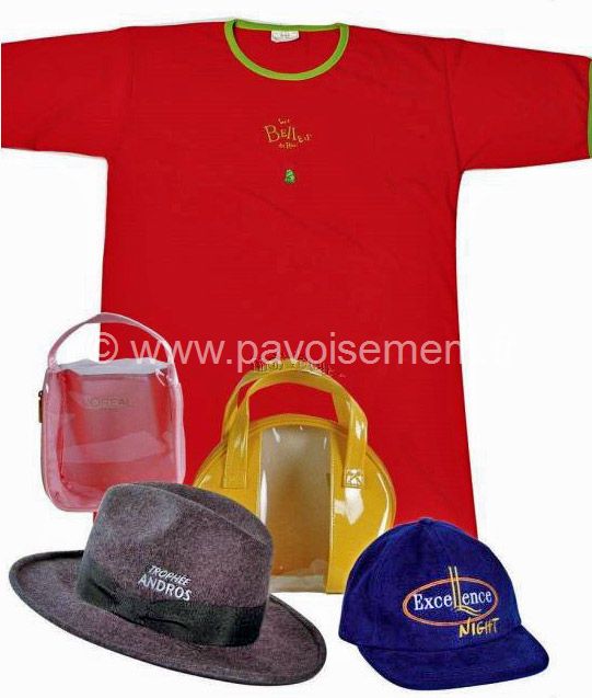 objet promotionnel : vêtements, chapeau, sacs, tee-shirt et casquette